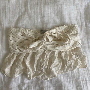 American Eagle White Strapless Top